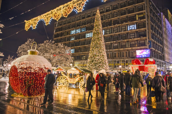 Belgrade,,Serbia,-,December,16,,2018:,Decorative,Lighting,In,Knez